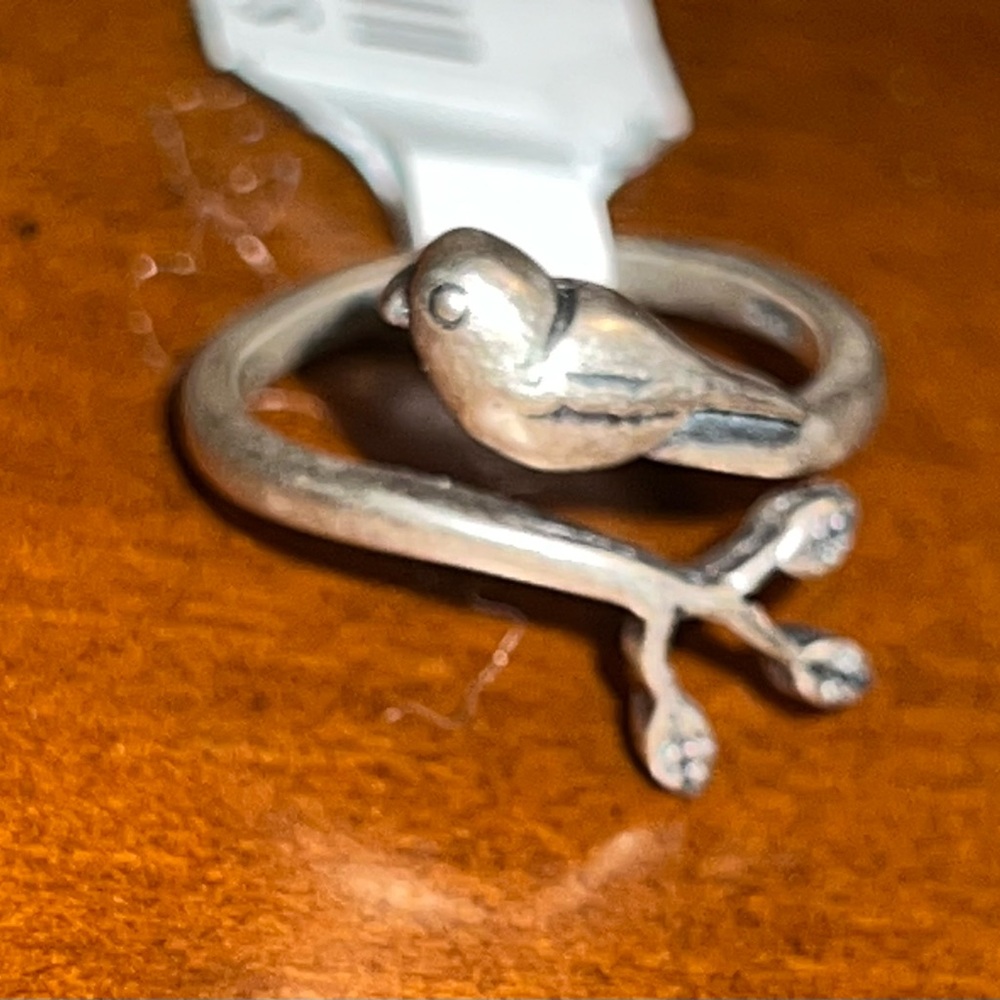 6 adjusts BIRD on branch Ring silver Portland Art Museum Gift Shop NEW Tag On